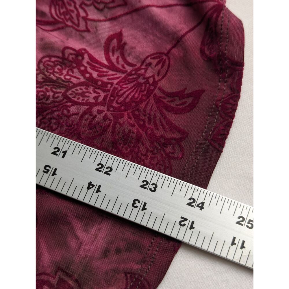 Roz and Ali NWT Flocked top size L Wine overdyed Bust 39 Waist 34" C back 24" - Picture 10 of 10